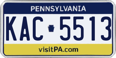 PA license plate KAC5513