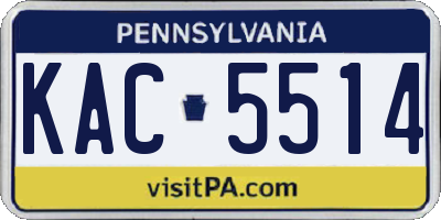PA license plate KAC5514