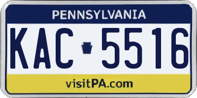 PA license plate KAC5516