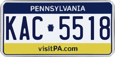 PA license plate KAC5518