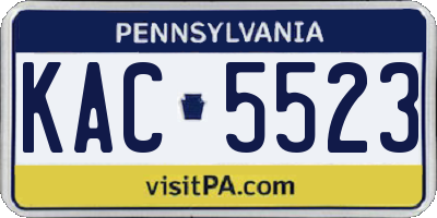 PA license plate KAC5523