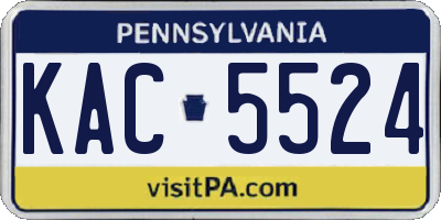 PA license plate KAC5524
