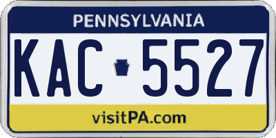 PA license plate KAC5527