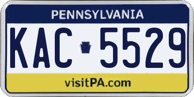 PA license plate KAC5529