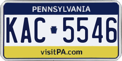 PA license plate KAC5546