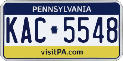PA license plate KAC5548