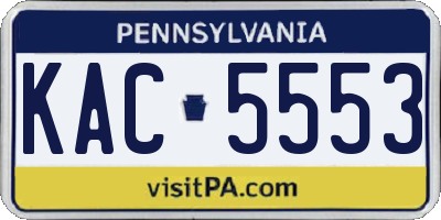 PA license plate KAC5553