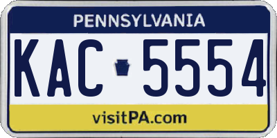 PA license plate KAC5554