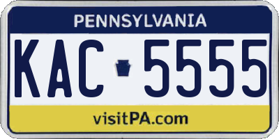PA license plate KAC5555
