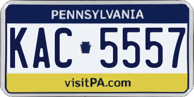 PA license plate KAC5557