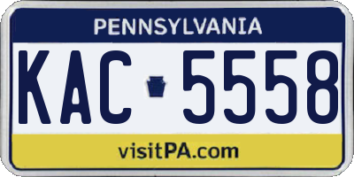 PA license plate KAC5558