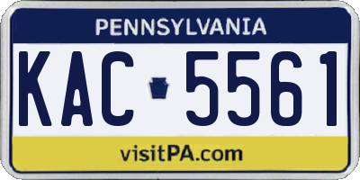 PA license plate KAC5561