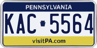 PA license plate KAC5564