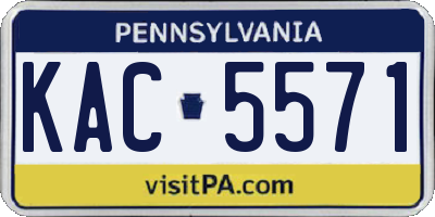 PA license plate KAC5571