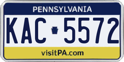 PA license plate KAC5572