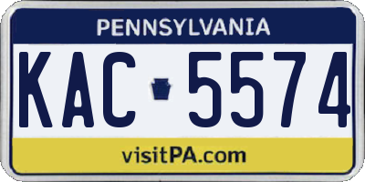 PA license plate KAC5574