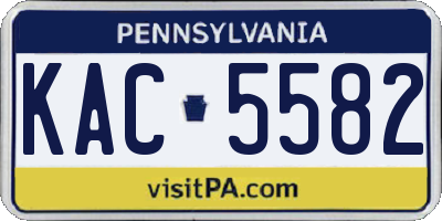PA license plate KAC5582