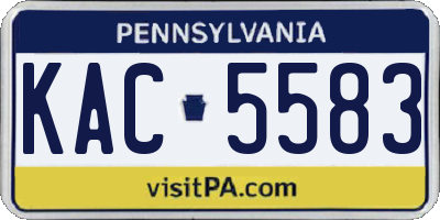 PA license plate KAC5583