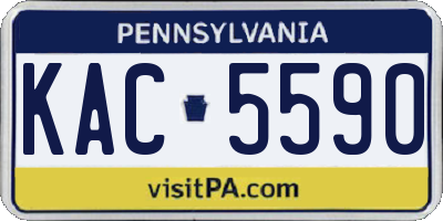 PA license plate KAC5590