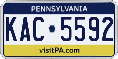 PA license plate KAC5592
