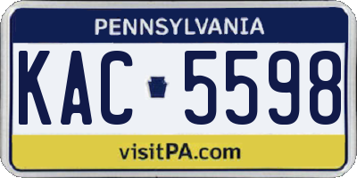 PA license plate KAC5598