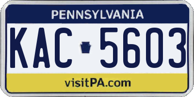 PA license plate KAC5603