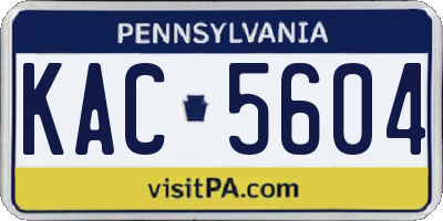 PA license plate KAC5604