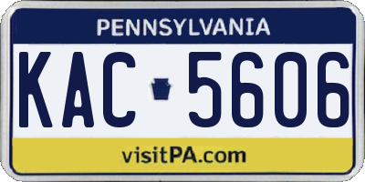 PA license plate KAC5606