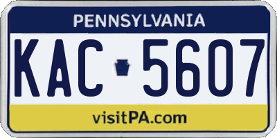 PA license plate KAC5607