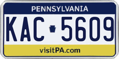 PA license plate KAC5609