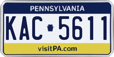 PA license plate KAC5611