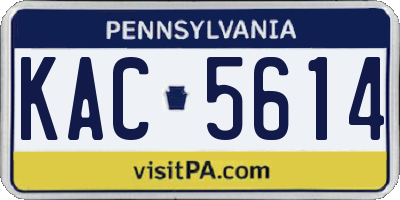 PA license plate KAC5614