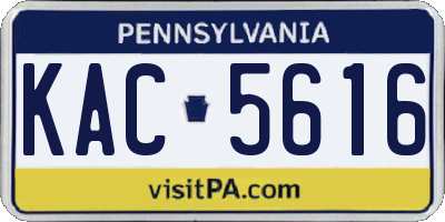 PA license plate KAC5616