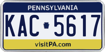 PA license plate KAC5617