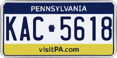 PA license plate KAC5618