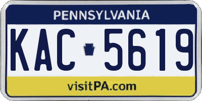 PA license plate KAC5619
