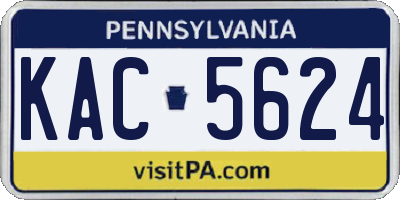 PA license plate KAC5624