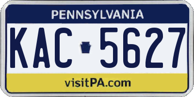 PA license plate KAC5627