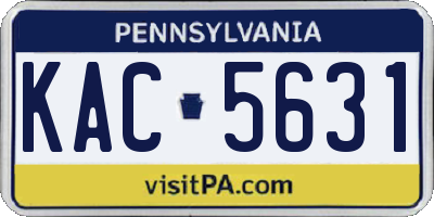 PA license plate KAC5631