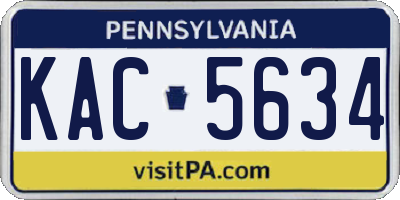 PA license plate KAC5634
