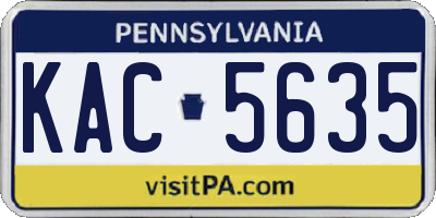 PA license plate KAC5635