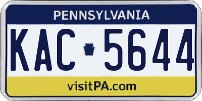 PA license plate KAC5644