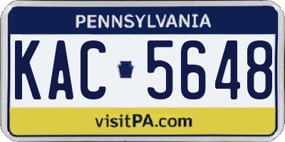 PA license plate KAC5648