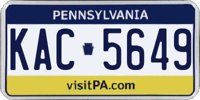 PA license plate KAC5649