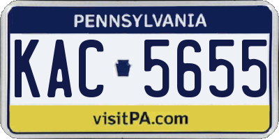 PA license plate KAC5655