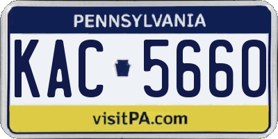 PA license plate KAC5660