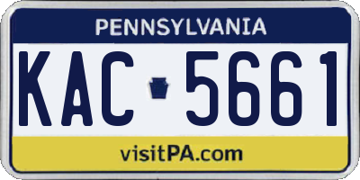 PA license plate KAC5661