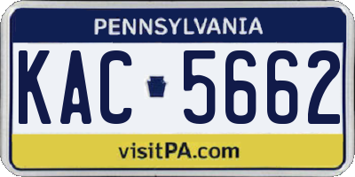 PA license plate KAC5662