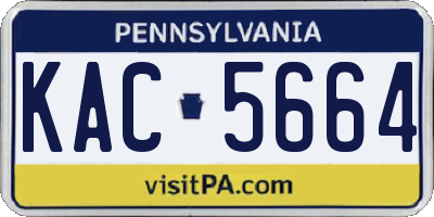 PA license plate KAC5664