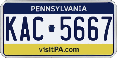 PA license plate KAC5667